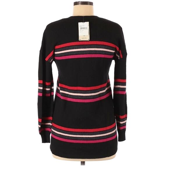 DEMOCRACY Girlfriend striped cardigan button front black sweater Size XS NEW - Picture 2 of 8